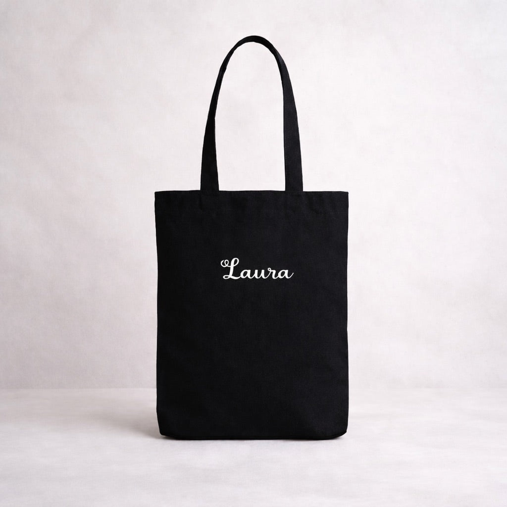 Bolsa de lona negra personalizada