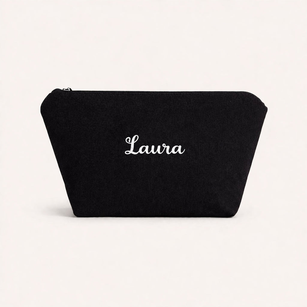 Pack Personal Touch · Neceser lona personalizado con fondo + Vela personalizada cera de soja