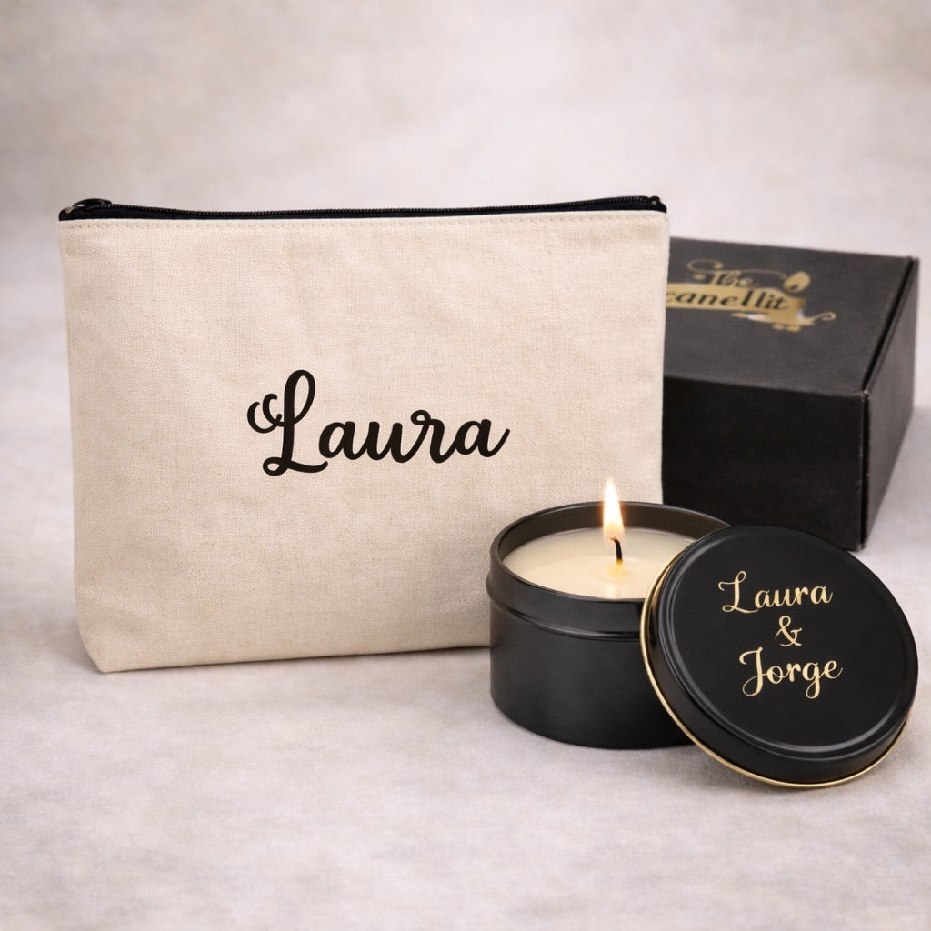 Pack regalo personalizado · Neceser + Vela