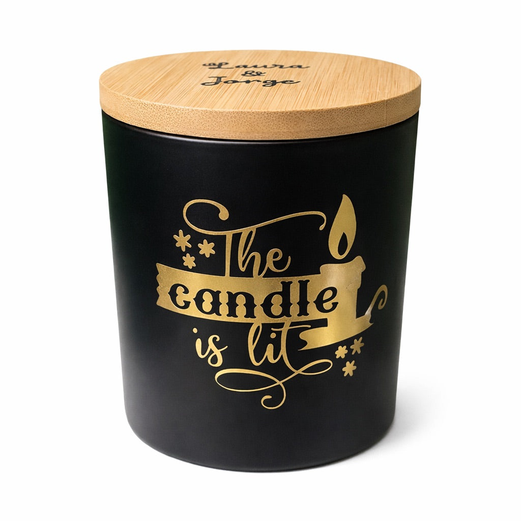 Vela XL personalizada · edición madera