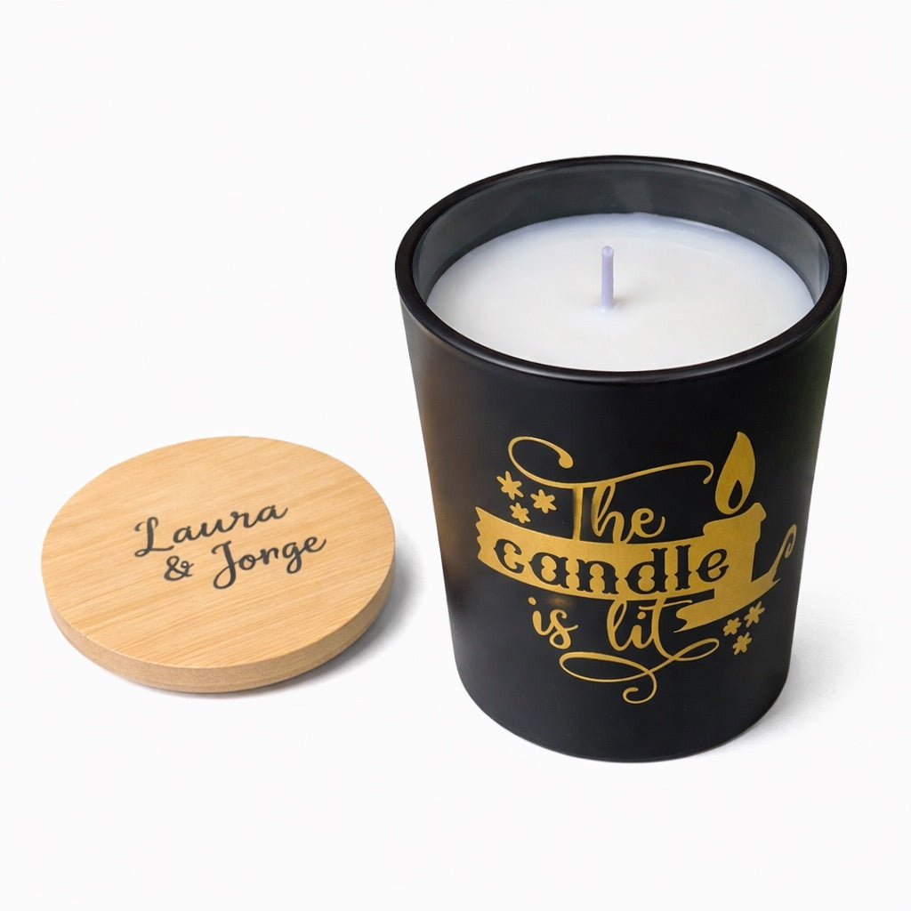 Vela XL personalizada · edición madera