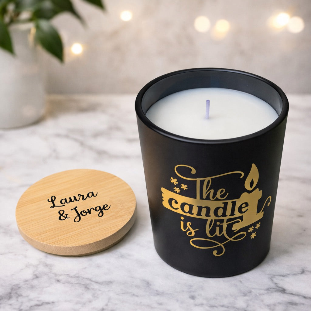 Vela XL personalizada · edición madera