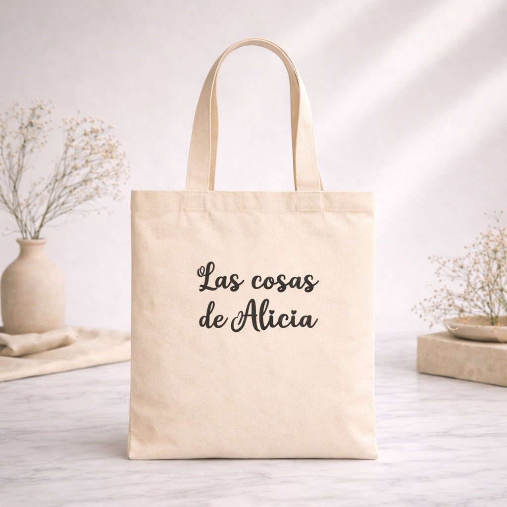 Bolsa de algodón personalizada con nombre